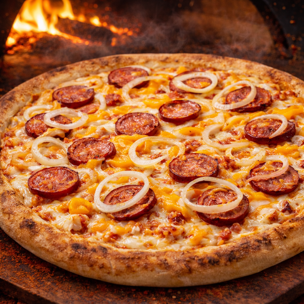 Pizza Calabresa com Cheddar